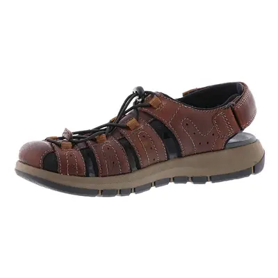 Clarks Men's Brixby Cove Fisherman Sandal Dark Brown Leather M US