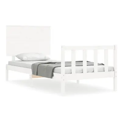 (white, x cm) vidaXL Bed Frame Bed Base with Headboard Honey Brown Small Double Solid Wood