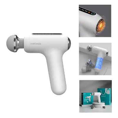 Portable Hot Compress Massage Guns 2500mAh 5-levels Heads Adjustable Touch Screen