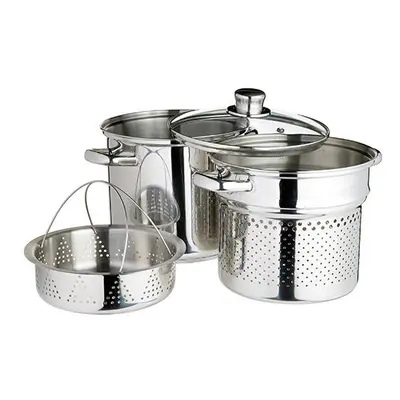 KitchenCraft World of Flavours Italian Pasta Pot with Steamer Insert