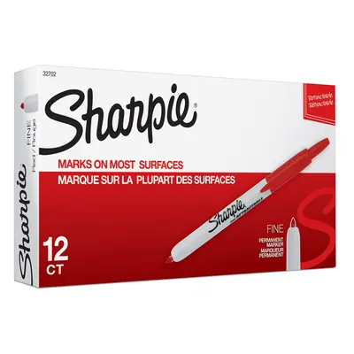 SHARPIE Retractable Permanent Markers Fine Point Red Count