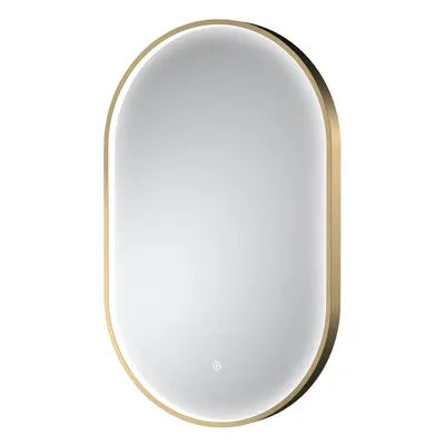 Contemporary Oval Inset Framed LED Touch Sensor Mirror - x 500mm - Brushed Brass - Balterley