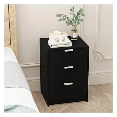 Bedside Table Black Drawer Bedside Cabinet Night Stand Metal Runners