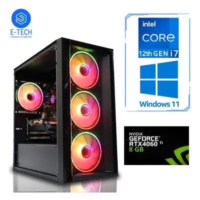 Fast Gaming PC Intel i7 12700KF 16GB DDR4 1TB M.2 8GB RTX 4060Ti W11