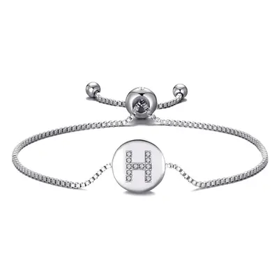 Initial Friendship Bracelet Letter H Created with Zircondia Crystals