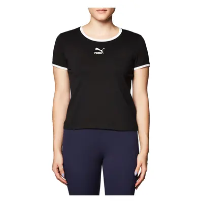 PUMA Women's Classics Fitted Tee Black Large