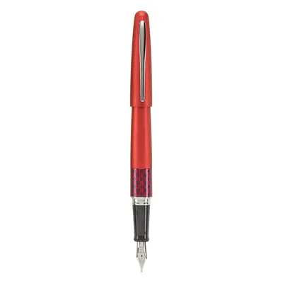 PILOT MR Retro Pop Collection Fountain Pen in Gift Box Red Barrel with Wave Accent Fine Point St