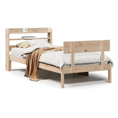 vidaXL Bed Frame with Headboard Bed Base Bedstead 90x200 cm Solid Wood Pine