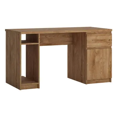 Fribo door drawer twin pedestal desk in Oak