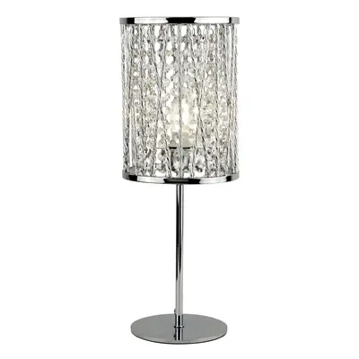 Searchlight Elise Light Table Lamp Chrome Crystal Drops