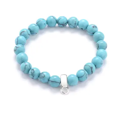 Synthetic Turquoise Gemstone Charm Bracelet