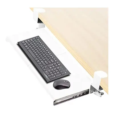 Clamp-on Computer Keyboard and Mouse Under Desk Mount Slider Tray, 69cm (84 Including Clamps) x 