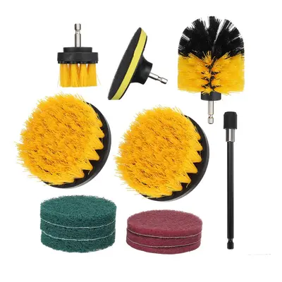 12Pcs Electric Drill Cleaning Brush With Sponge And Extend Attachment Tile Grout Power Scrubber 