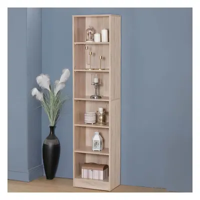 (Oak - Narrow) Bookcase Display Shelf Freestanding