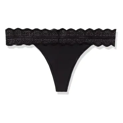 Calvin Klein Women's Micro with Lace Band Thong Panty Black Pack X