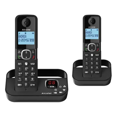 Alcatel F860 Voice full featured Cordless Phone, Twin Pack, Black