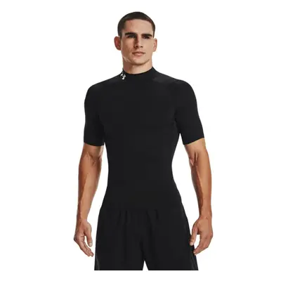 Under Armour Mens HeatGear Armour Comp Mock Short Sleeve TShirt Black 001White XLarge