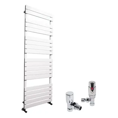 (White, x 600mm) WarmeHaus Designer Bathroom Flat Panel Heated Towel Rail Radiator Ladder Rad wi