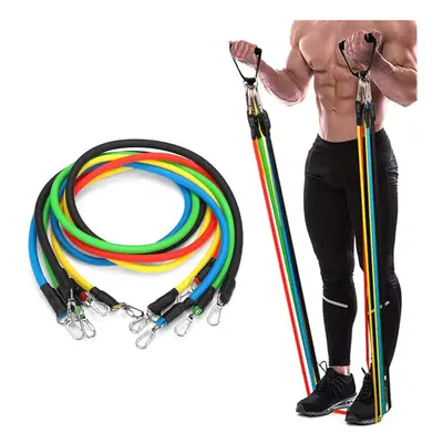 11PCS Multifunctional Resistance Bands Set Home Fitness Stretch Training Yoga Elastic Pull Rope