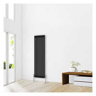 (1800 x 560mm-2 Column) NRG Traditional Black Horizontal Vertical Bathroom Cast Iron Radiator