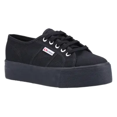 (Black, (Adults')) Superga Linea Up And Down 100% Cotton Women's Full Black Trainers