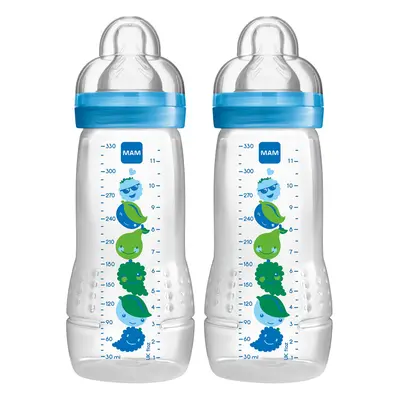 MAM 330ml Baby Bottle (Blue, Pack of 2)