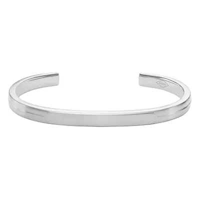 Fossil Men's Stainless Steel Silver-Tone Smooth Cuff Bracelet Color: