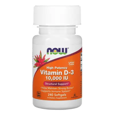 Now Foods, High Potency Vitamin D-3, 10,000 IU, Softgels