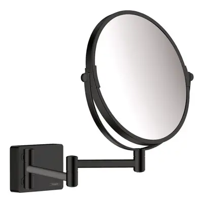 Hansgrohe AddStoris Bathroom Shaving Mirror Wall Mounted Matt Black Round Modern