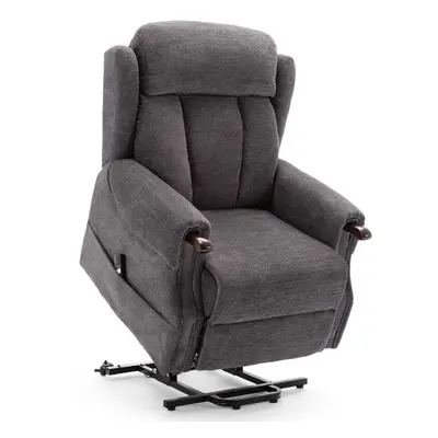 (Greys) HALTON ELECTRIC FABRIC SINGLE MOTOR RISER RECLINER LIFT MOBILITY TILT CHAIR