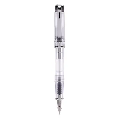 PILOT Prera Fountain Pen Clear Barrel with Black/Silver Accents Fine Nib (60810)