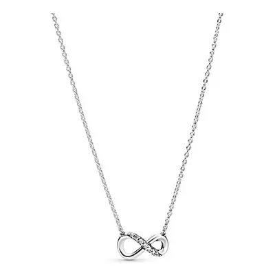 Pandora Moments Women's Sterling Silver Sparkling Infinity Collier Pendant Necklace, 50cm