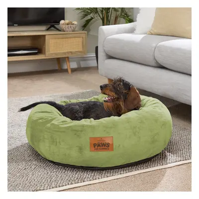 (Green, Large) Paws for Slumber Donut Pet Bed