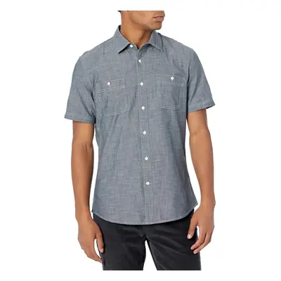 Amazon Essentials Mens Slim-Fit Short-Sleeve chambray Shirt grey X-L