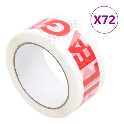 (72 pcs) vidaXL Packaging Tape Packing Boxes Parcel Tape Packing Tape Printed White