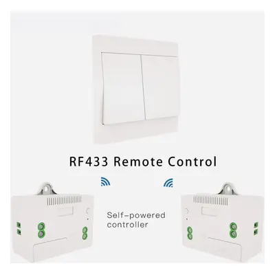 (2gang switch+2 receiver) Wireless Switch No Battery Remote Control Wall Light Switch Self Power