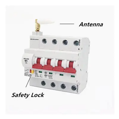 (4P) WiFi Smart Circuit 25A Breaker Automatic Switch Overload Short Circuit Protection Work With