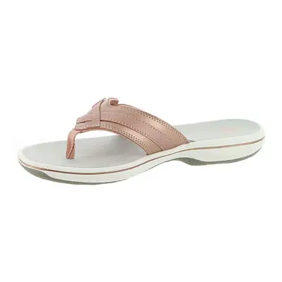 Clarks womens Breeze Sea Flip Flop Rose Gold US