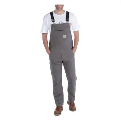 Carhartt mens Rugged Flex Relaxed Fit Canvas Bib Overalls Gravel 42W