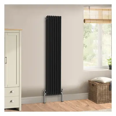 (1800 x 382mm - Triple) Warmehaus Traditional Cast Iron Style Black Radiator Perfect for Bathroo