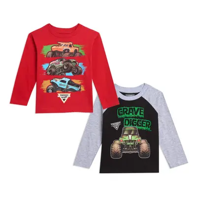 Monster Jam Toddler Boys Pack Long Sleeve Graphic TShirts Multicolored 3T