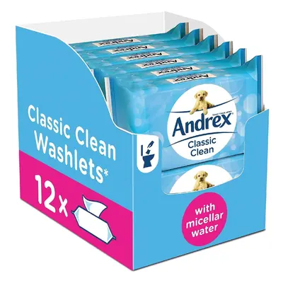 Andrex Washlets Flushable Toilet Tissue Wipes - Packs (40 Wipes Per Pack, Total Wipes) by Andrex