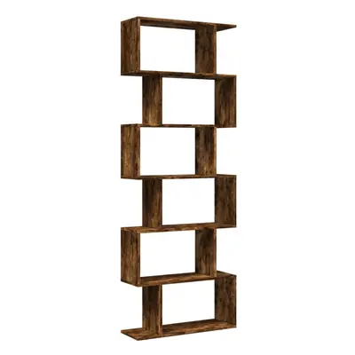 (smoked oak, x x cm) vidaXL Room Divider Bookcase 6-Tier Shelf Bookshelf Engineered Wood