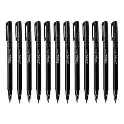 Sharpie Brush Tip Pens Fine Black Dozen (2011280)