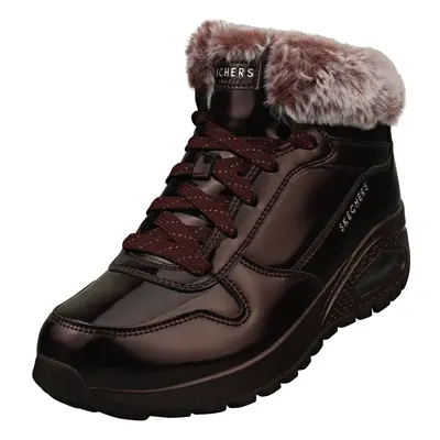 (5) Skechers Uno Rugged Fiesty Winter Womens Fashion Boots in Burgundy