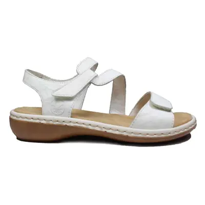 659C7-80 | White Leather | Womens Riptape Sandals