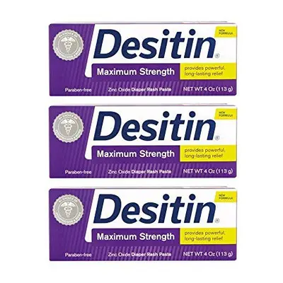 Desitin Maximum Strength Diaper Rash Paste oz tube (Pack of 3)