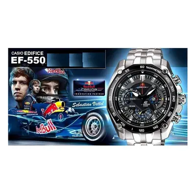 CASIO MENS WATCH EF550RBSP-1AV RED BULL EDITION SILVER BLACK DIAL