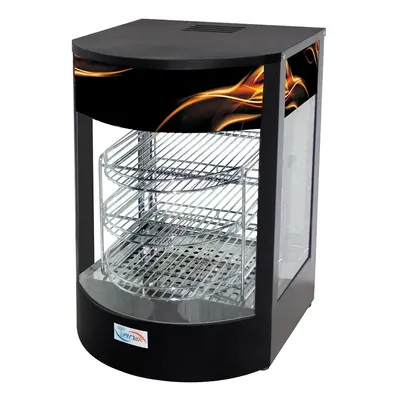 Commercial Hot Food Pie Pizza Slice Curved Glass Warmer Display Cabinet