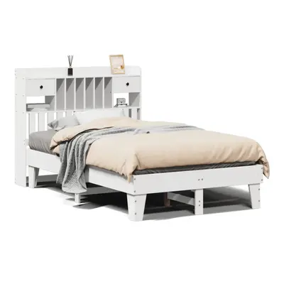 vidaXL Bed Frame without Mattress Bed Base White 135x190 cm Solid Wood Pine